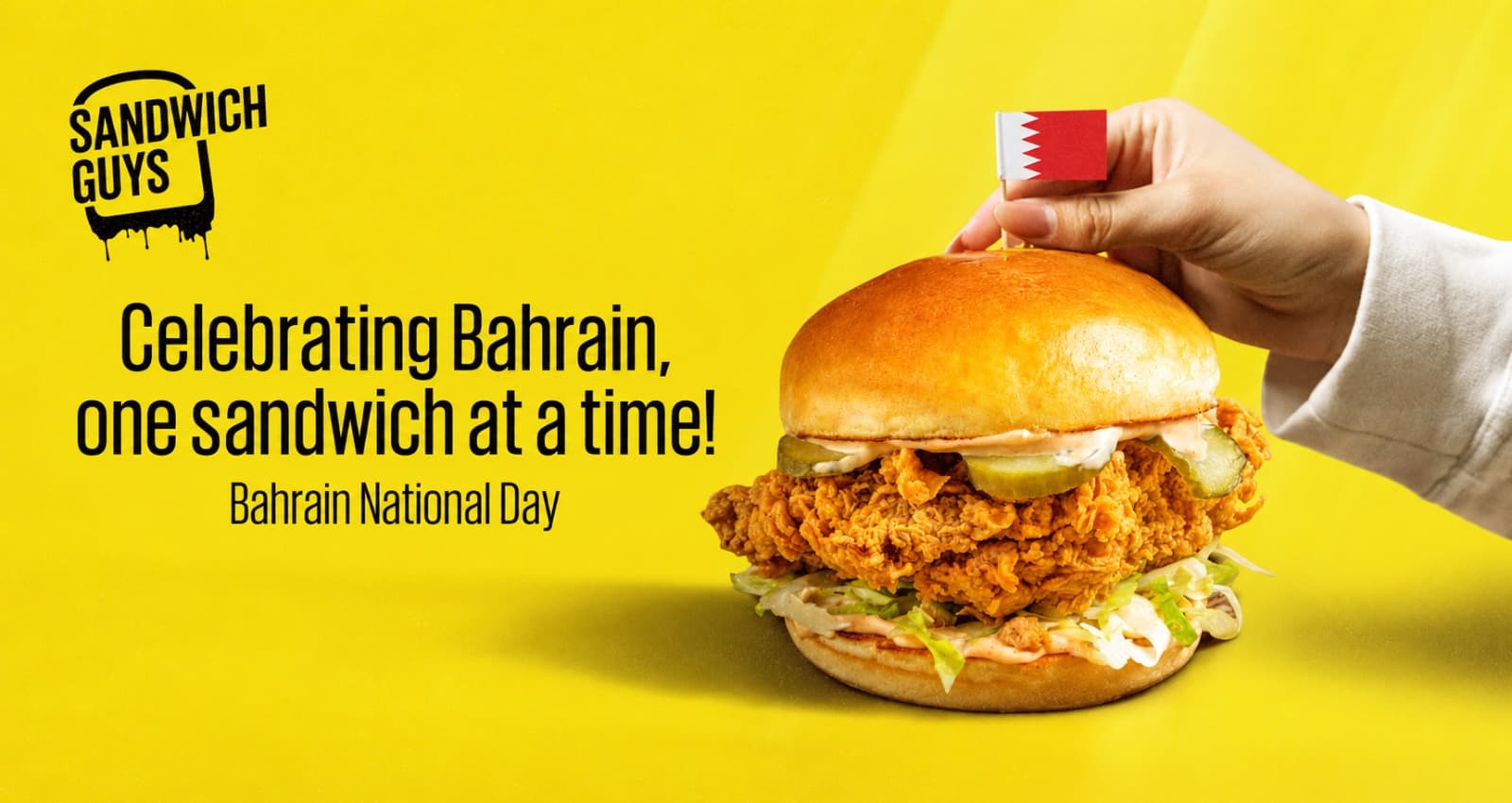 A Sandwich Guys advert celebrating Bahrain National Day